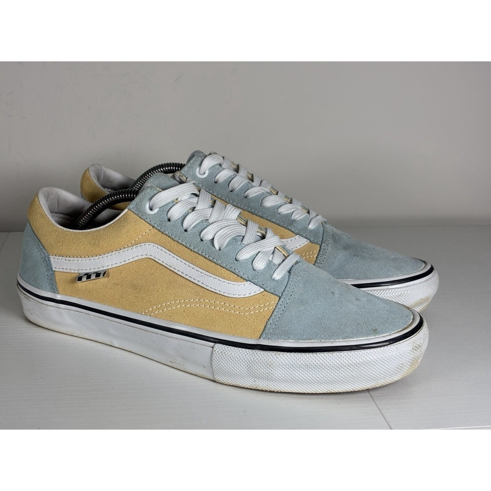 Vans Old Skool Pro Oak Buff & Oil Blue Skate sneaker Mens Size 11